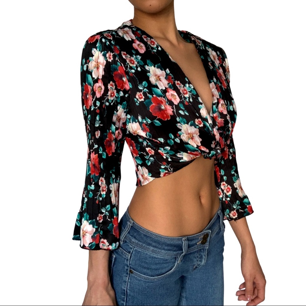 Tradition Floral Silk Button Up Blouse